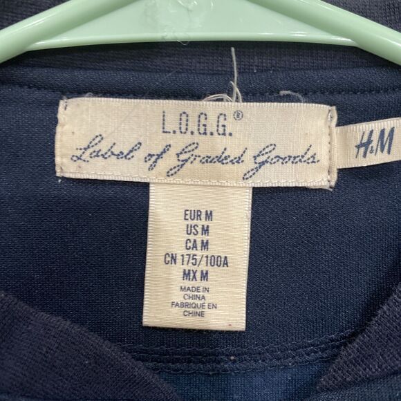 H&M Label Of Graded Goods Women’s Blue Full zip Bomber Jacket Size Medium - Picture 2 of 3